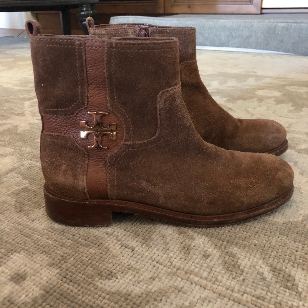 Tory Burch Wyatt Ankle Booties- Almond Brown